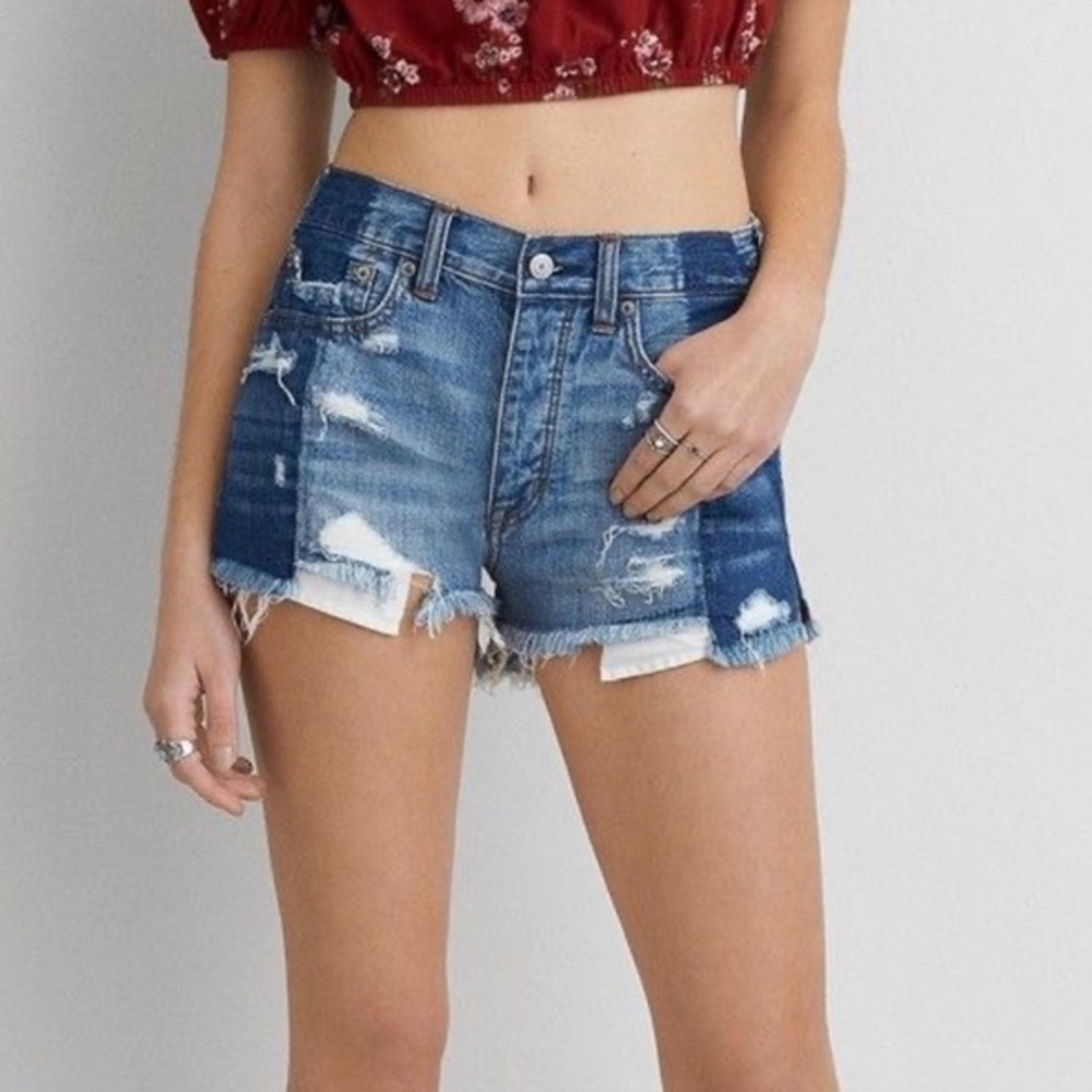 American Eagle Vintage Hi-Rise Distressed Shorts 6